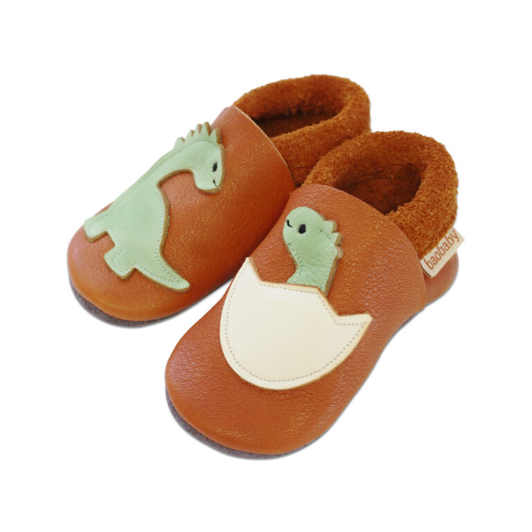 Baobaby soft baby shoes, Dino Surprise