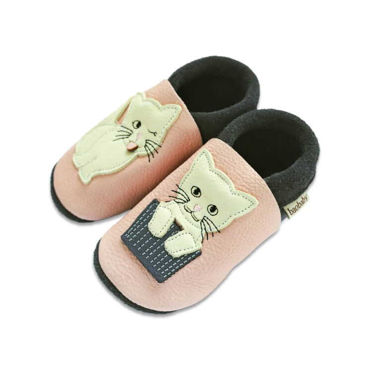 Baobaby soft children's shoes, Cat's Kiss pink
