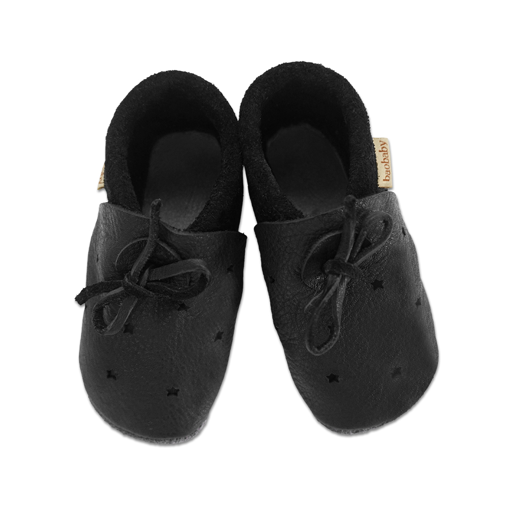 Baobaby soft children's shoes, Stars black