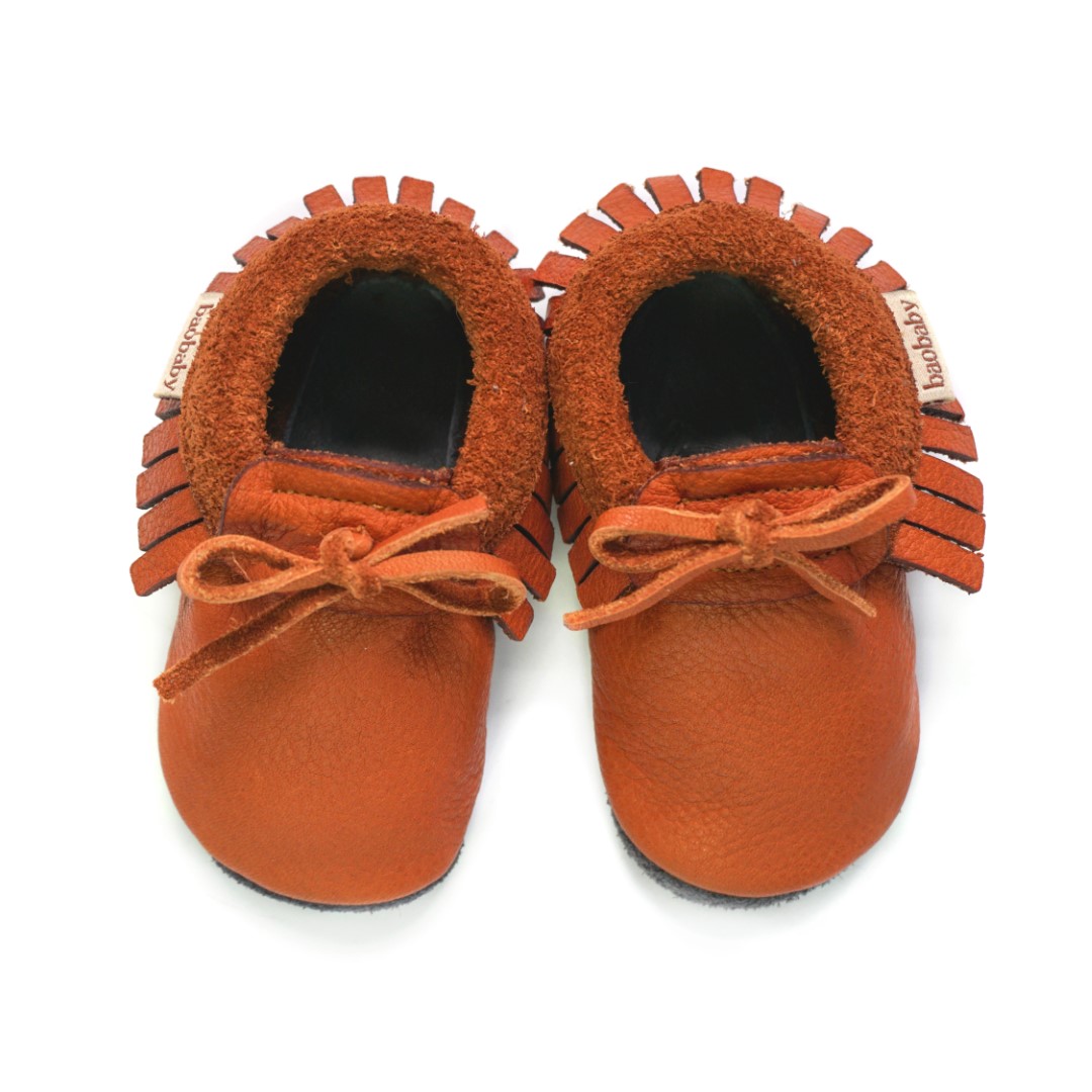 Mehki otroški čevlji Baobaby, Moccasin lešnik