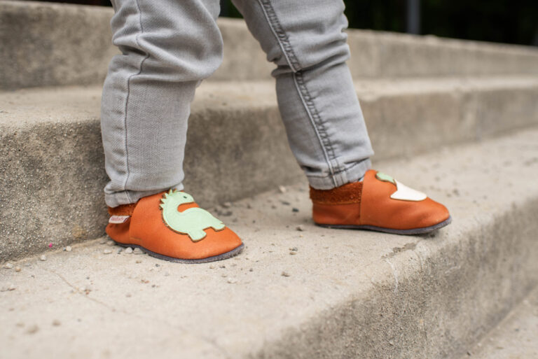 Baobaby soft baby shoes, Dino Surprise