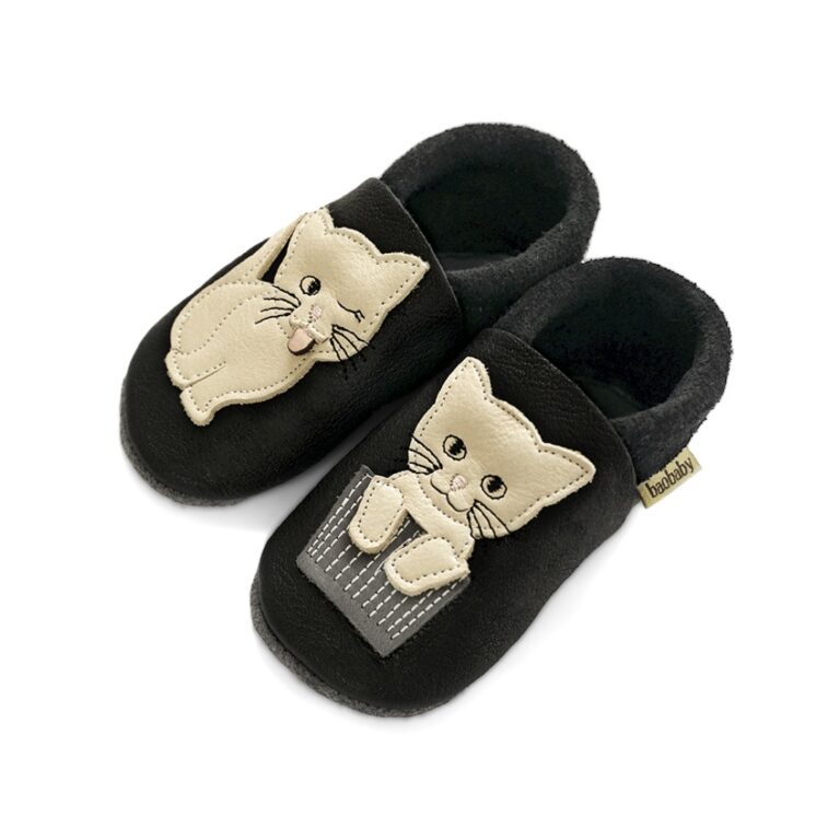 Mehki otroški čevlji Baobaby, Cat's Kiss črni