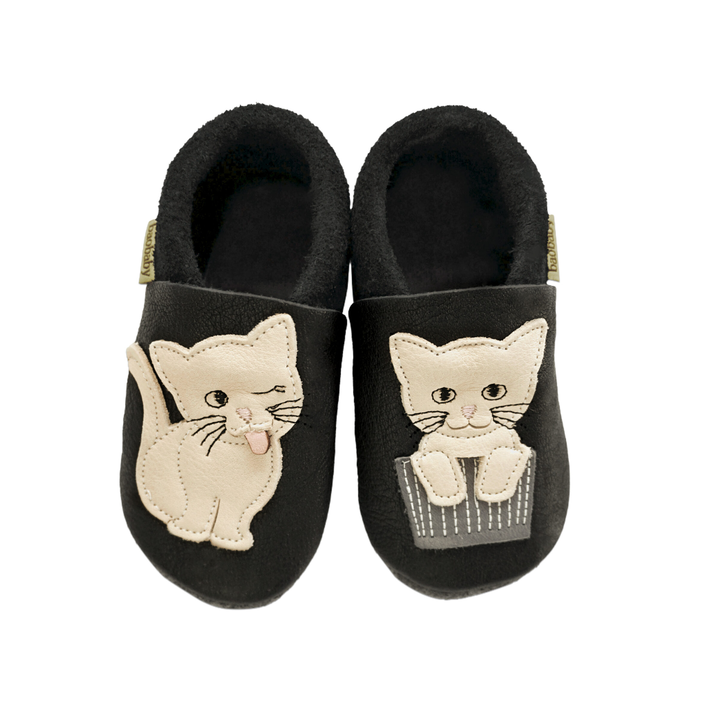 Mehki otroški čevlji Baobaby, Cat's Kiss črni