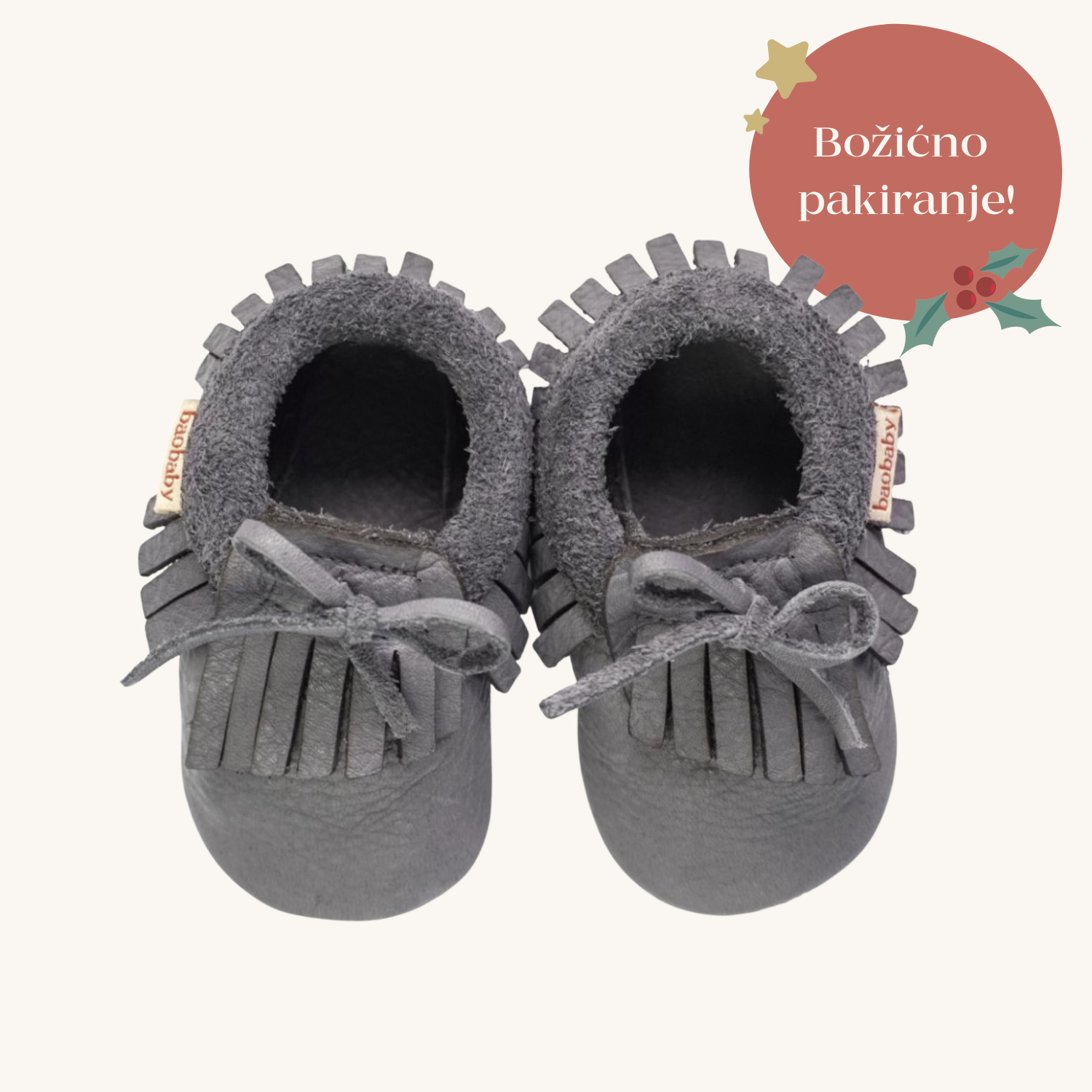 Baobaby mekane dječje cipelice, Mokasine grey