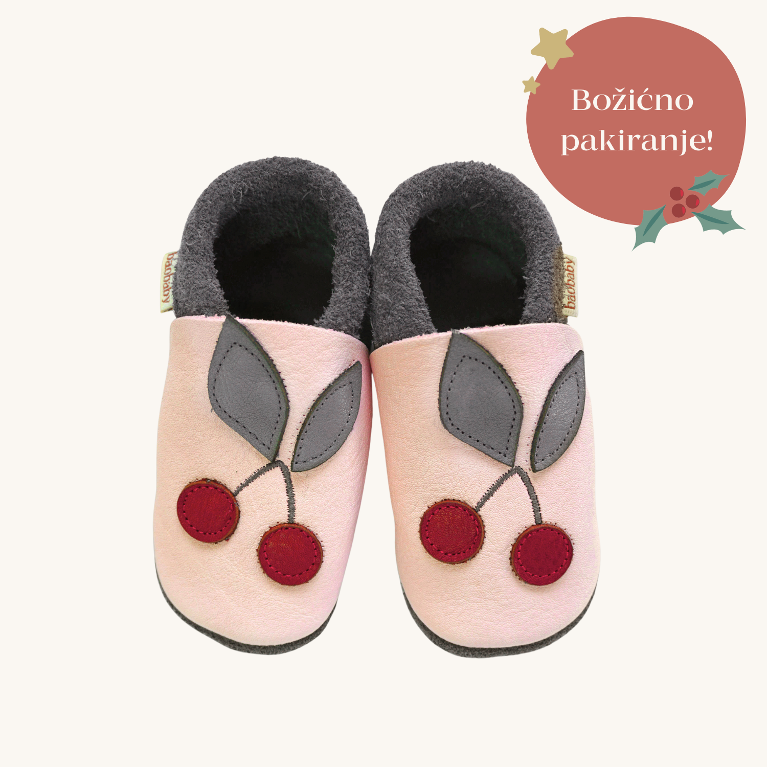 Mehki otroški čevlji Baobaby, Cherry Pop
