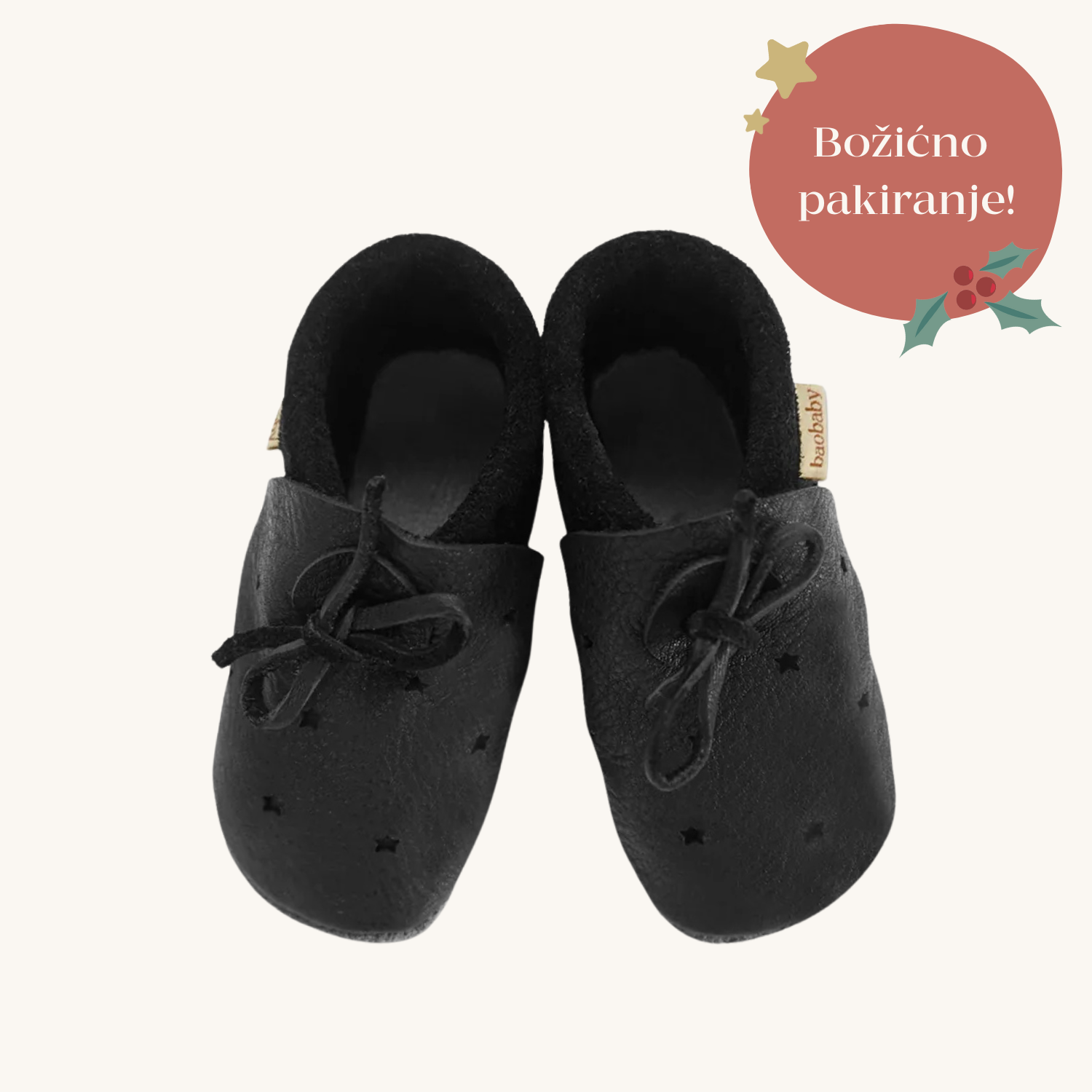 Baobaby soft children's shoes, Stars black