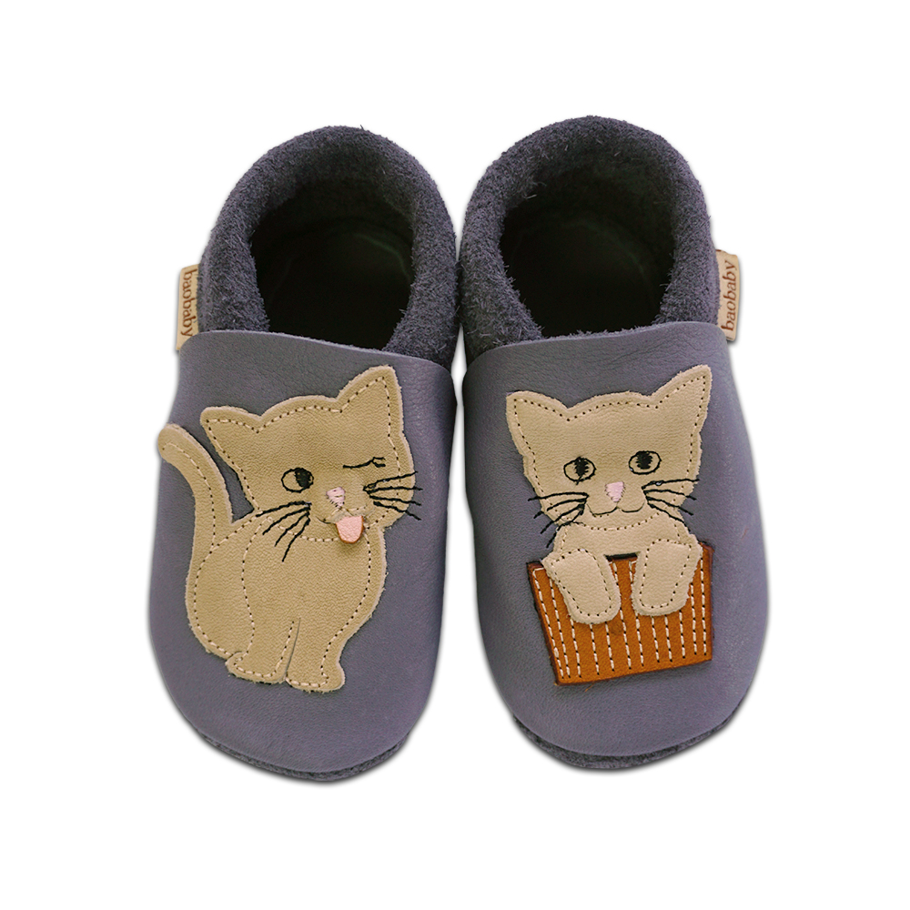 Baobaby soft children's shoes, Cat's Kiss gray