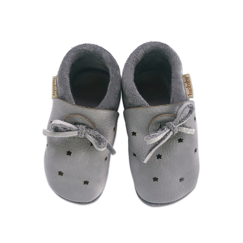Baobaby soft children's shoes, Stars grey
